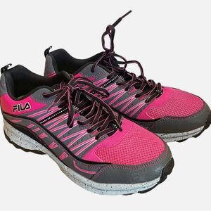 Fila Pink and Gray Athletic Shoes with Cushioned Midsole